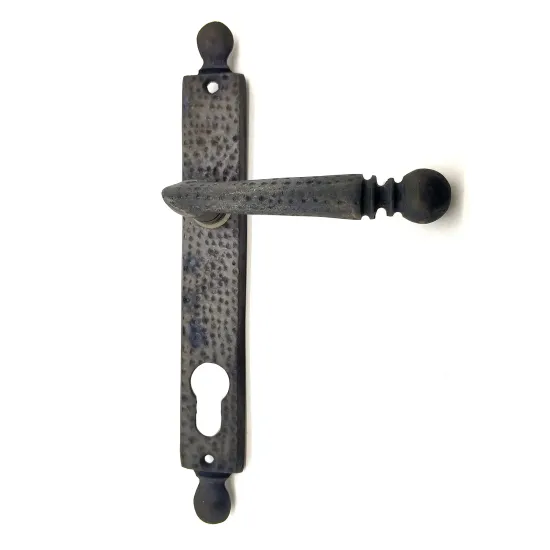 Antika Tarz Dekoratif Pirinç Misket Oda Kapı Kolu - 245x34 mm, Oksit Antika Tarz Dekoratif Pirinç Misket Oda Kapı Kolu - 245x34 mm, Oksit