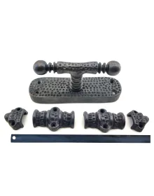 Antika Tarz Dekoratif Pirinç Üstten İspanyolet - 133x40 mm, Oksit