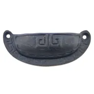 Antika Tarz Dekoratif Pirinç Çizgili Tas Mobilya Kulbu - 37x90 mm, Oksit