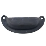 Antika Tarz Dekoratif Pirinç Düz Tas Mobilya Kulbu - 37x87 mm, Oksit