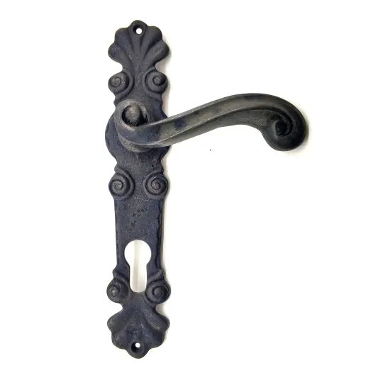 Antika Tarz Dekoratif Pirinç Okyanus Banyo Kapı Kolu - 230x46 mm, Oksit Antika Tarz Dekoratif Pirinç Okyanus Banyo Kapı Kolu - 230x46 mm, Oksit