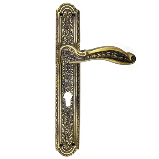 Antika Tarz Dekoratif Pirinç Ulu Model Desenli Banyo, WC Kapı Kolu - 354x57 mm, Antik Antika Tarz Dekoratif Pirinç Ulu Model Desenli Banyo, WC Kapı Kolu - 354x57 mm, Antik