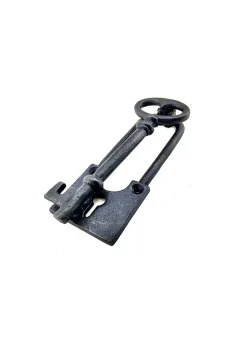 Antika Tarz Dekoratif Pirinç Anahtar Kapı Tokmağı, Taktak - 170x60mm, Oksit