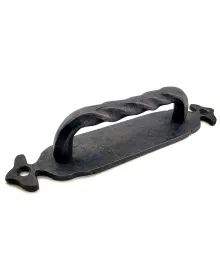 Antika Tarz Dekoratif Pirinç Burgulu Çekme Kol - 148x33 mm, Oksit