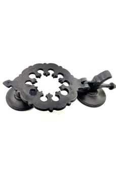 Antika Tarz Dekoratif Pirinç Osmanlı Kapı Tokmağı, Taktak - 265x75mm, Oksit