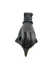 Antika Tarz Dekoratif Pirinç El Kapı Tokmağı, Taktak - 167x75 mm, Oksit