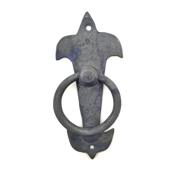 Antika Tarz Dekoratif Pirinç Lale Kapı Halkası - 165x70mm, Oksit