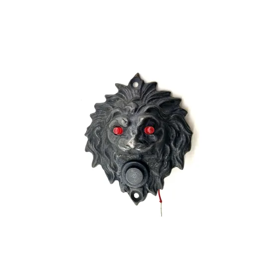 Antika Tarz Dekoratif Pirinç Aslan Kapı Zili - 100x78 mm, Oksit, Led Işıklı Antika Tarz Dekoratif Pirinç Aslan Kapı Zili - 100x78 mm, Oksit, Led Işıklı