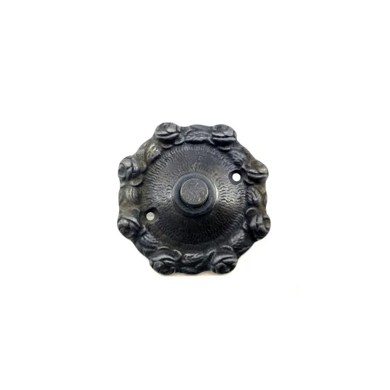 Antika Tarz Dekoratif Pirinç Güllü Kapı Zili - 75mm, Oksit Antika Tarz Dekoratif Pirinç Güllü Kapı Zili - 75mm, Oksit