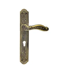 Antika Tarz Dekoratif Pirinç Ulu Model Desenli Oda Kapı Kolu - 354x57 mm, Antik