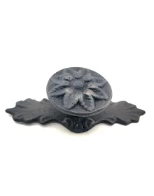 Antika Tarz Dekoratif Pirinç Çiçek Düğme - 29x70 mm, Oksit