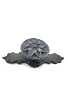 Antika Tarz Dekoratif Pirinç Çiçek Düğme - 29x70 mm, Oksit Antika Tarz Dekoratif Pirinç Çiçek Düğme - 29x70 mm, Oksit