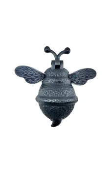 Antika Tarz Dekoratif Pirinç Arı Kapı Tokmağı, Taktak - Büyük, 163x150mm, Oksit