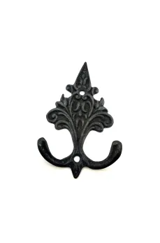 Antika Tarz Dekoratif Pirinç Çam Figürlü Askı - 98x57 mm, Oksit