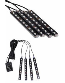 Araç İçi Ayak Altı 12'li Şerit Led Işık Uzaktan Kumandalı RGB Işıklı Ses ve Müziğe Duyarlı