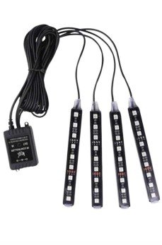 Araç Içi Aydınlatma Kumandalı 12 Led Ayak Altı Led Ambiyans Işığı Sese Duyarlı Kumandalı