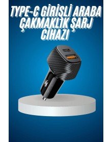 Araç İçi Hızlı Şarj Soketi 38W Oto Çakmaklık Type-C Araba Çakmaklık