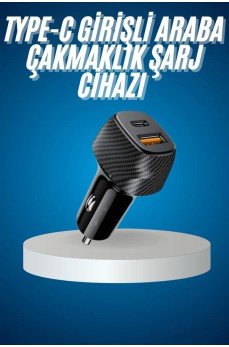 Araç İçi Hızlı Şarj Soketi 38W Oto Çakmaklık Type-C Araba Çakmaklık
