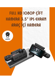 Araç İçi ve Ön Kameralı 3 İnç IPS Ekranlı Full HD Güvenlik Kamerası