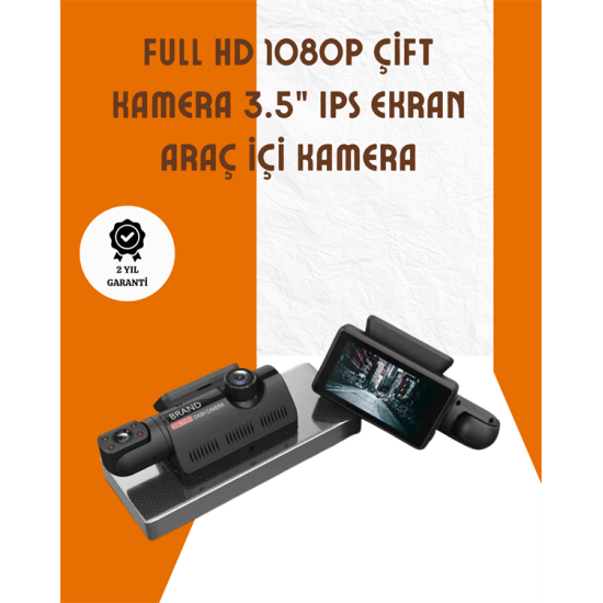 Araç İçi ve Ön Kameralı 3 İnç IPS Ekranlı Full HD Güvenlik Kamerası Araç İçi ve Ön Kameralı 3 İnç IPS Ekranlı Full HD Güvenlik Kamerası
