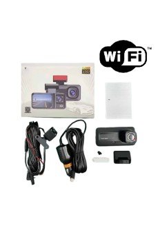 Araç Kamerası - 3 Kameralı Wifi Ön , İç ve Arka Full HD DVR Araç İçi Ekranlı Kamera