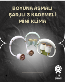 Asılabilir Mini Boyun Fanı | 1000mAh Şarjlı, Turbo Güçlü Rüzgar