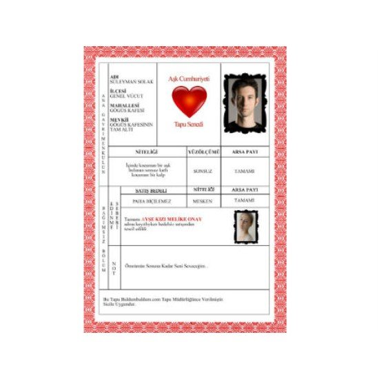 Aşk Cumhuriyeti Tapusu Aşk Cumhuriyeti Tapusu