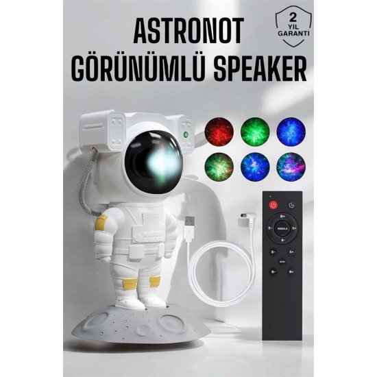 Astronot Görünümlü Projeksiyon Speaker Taşınabilir