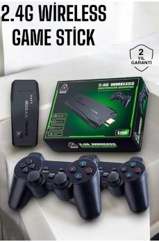 Atari Oyun Konsolu 2000 Oyunlu Game Stick 2.4G Wireless