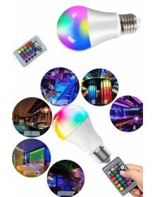 Ayarlanabilir Parlaklık RGB Led Ampul Beyaz Lamba Ve Renkli Ampul