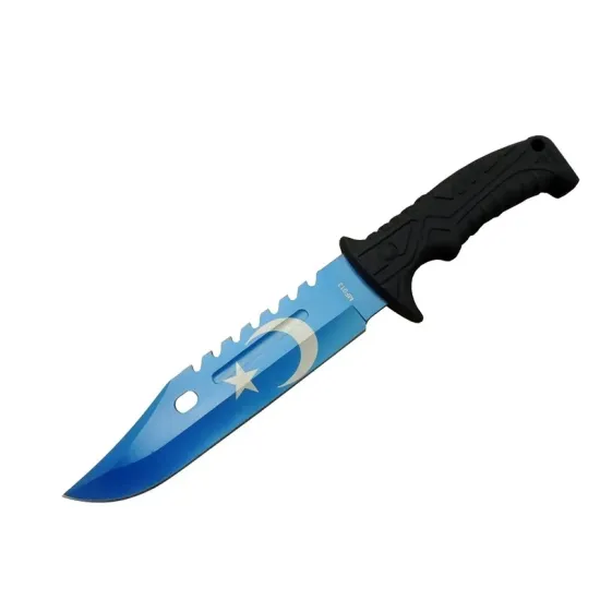 Ayyıldız MF013BL Mavi Av Bıçağı 31cm - Testere Detaylı Bıçak, Kılıflı, Plastik Sap Ayyıldız MF013BL Mavi Av Bıçağı 31cm - Testere Detaylı Bıçak, Kılıflı, Plastik Sap