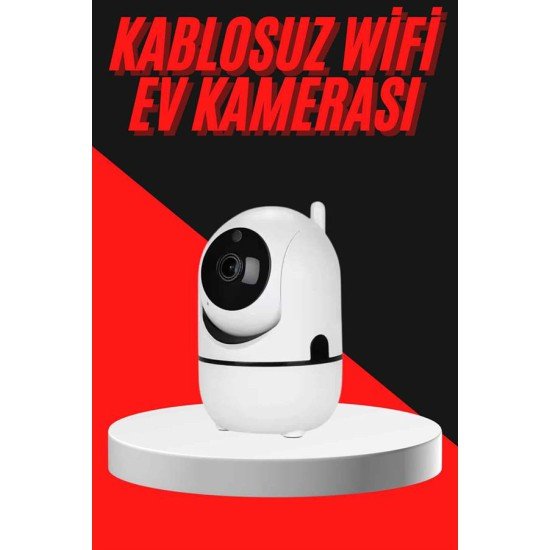 Baby Kamera Kablosuz 720P Beyaz 360 Derece Wifi Kamera Full HD 1080p
