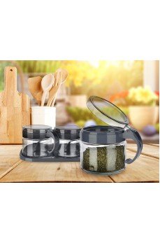 Baharat Seti 3 Adet Kaşıklı Standlı Cam Baharatlık