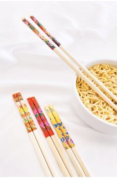 Bambu Chopstick Çubuk Yemek Çubuğu Yıkanabilir Tekrar Kullanılabilir (3 Çift- 6 Adet )
