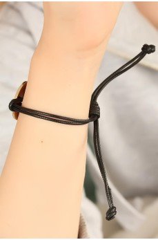 LOVE (Aşık) Siyah Deri İpli Unisex Mood Bileklik