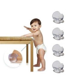 Bebek Çocuk Yumuşak ve Esnek Dairesel Şeffaf Yapışkanlı Güvenlik Köşe Koruyucu (4 Adet)