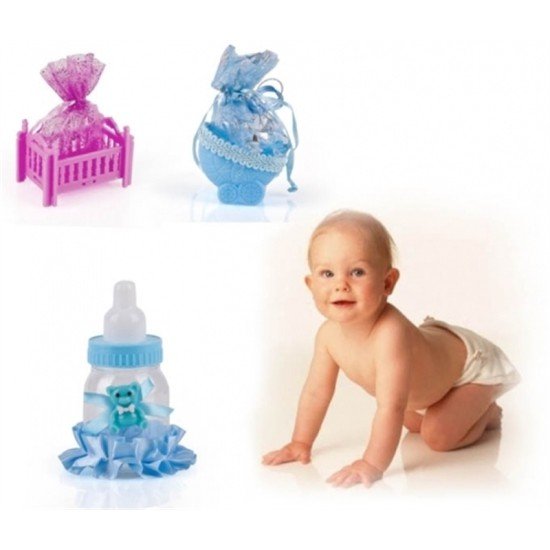 Bebek Mevlüt Şekeri 12 Adet Birden - Pembe Beşik Bebek Mevlüt Şekeri 12 Adet Birden - Pembe Beşik