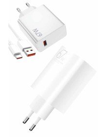 Beyaz Ultra Plus Hızlı Şarj Seti Şarj Adaptörü ve Kablosu 67W