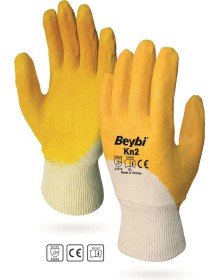 Beybi KN2 No:9 Sarı Nitril Pamuk Eldiven