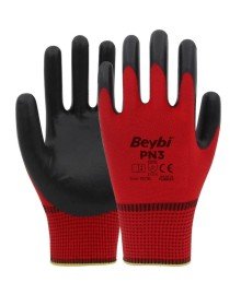 Beybi PN3 Nitril Kırmızı İş Eldiveni No:9