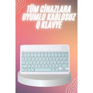 Bluetooh Wıreless Keyboard Siyah Q Klavye İOS Ipad Android Windows Uyumlu