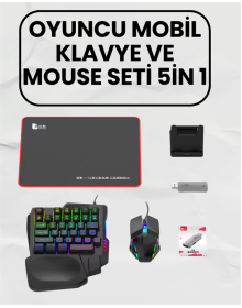 Bluetooth 5.3 Bağlantılı Mobil Oyun Dönüştürücü Set – Klavye + Mouse + Adaptör