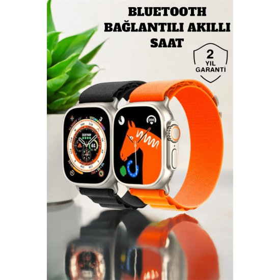 Bluetooth Bağlantılı 49MM Dokunmatik Akıllı Saat Sağlık ve Spor Takip Özellikli