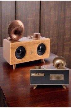Bluetooth Hoparlör Ahşap Klasik Retro Gramofon Bluetooth Müzik Kutusu
