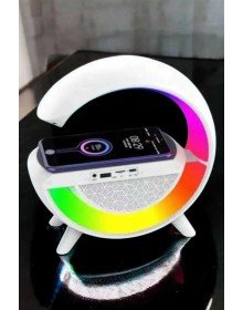 Bluetooth Hoparlör Dijital Göstergeli Wireless Şarj RGB Işıklı