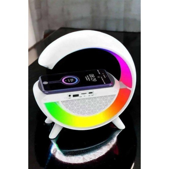 Bluetooth Hoparlör Dijital Göstergeli Wireless Şarj RGB Işıklı Bluetooth Hoparlör Dijital Göstergeli Wireless Şarj RGB Işıklı