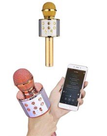 Bluetooth Hoparlör USB AUX SD Kart Kaoroke Mikrofon Uzun Pil Ömrü