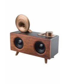 Bluetooth Nostalji Speaker Radyo Gramofon Ahşap Renk Vintage