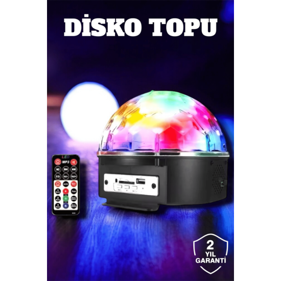 Bluetooth ve Uzaktan Kumandalı Çok Renkli Masaüstü Disko Topu