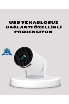 HDMI USB Bağlantılı 4K Destekli Taşınabilir Projeksiyon Cihazı